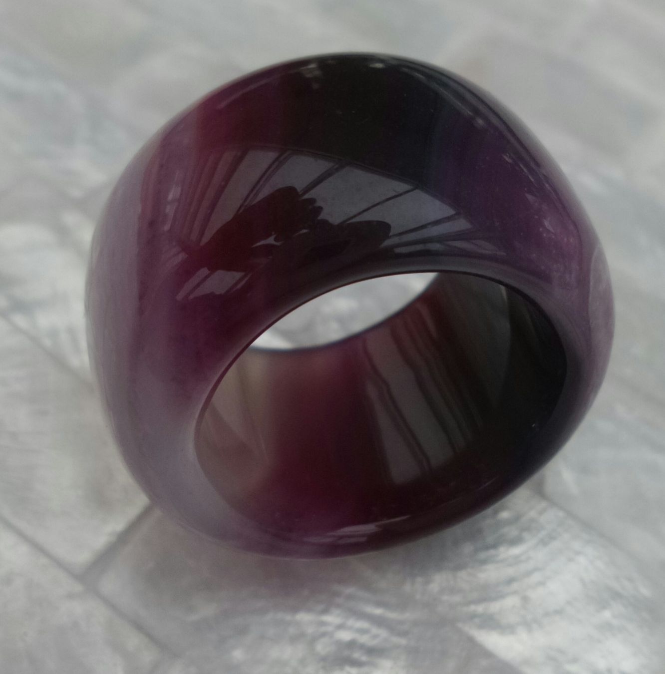 Anelli: Lila Achat Fullstone Fingerring – Nuovo (secondo la descrizione) da Zürich venduto da benedikt12 8