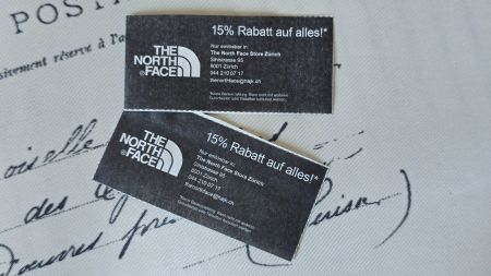 2 x 15% Rabatt-Gutschein: The North Face Store