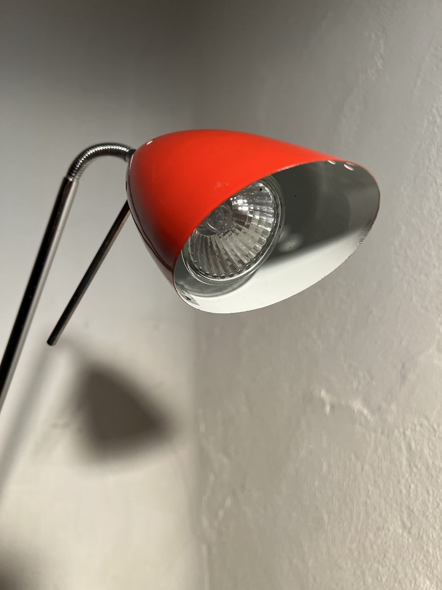 Lampen: Vintage Stehlampe rot/chrom – Gebraucht aus Bern von Findus101 3