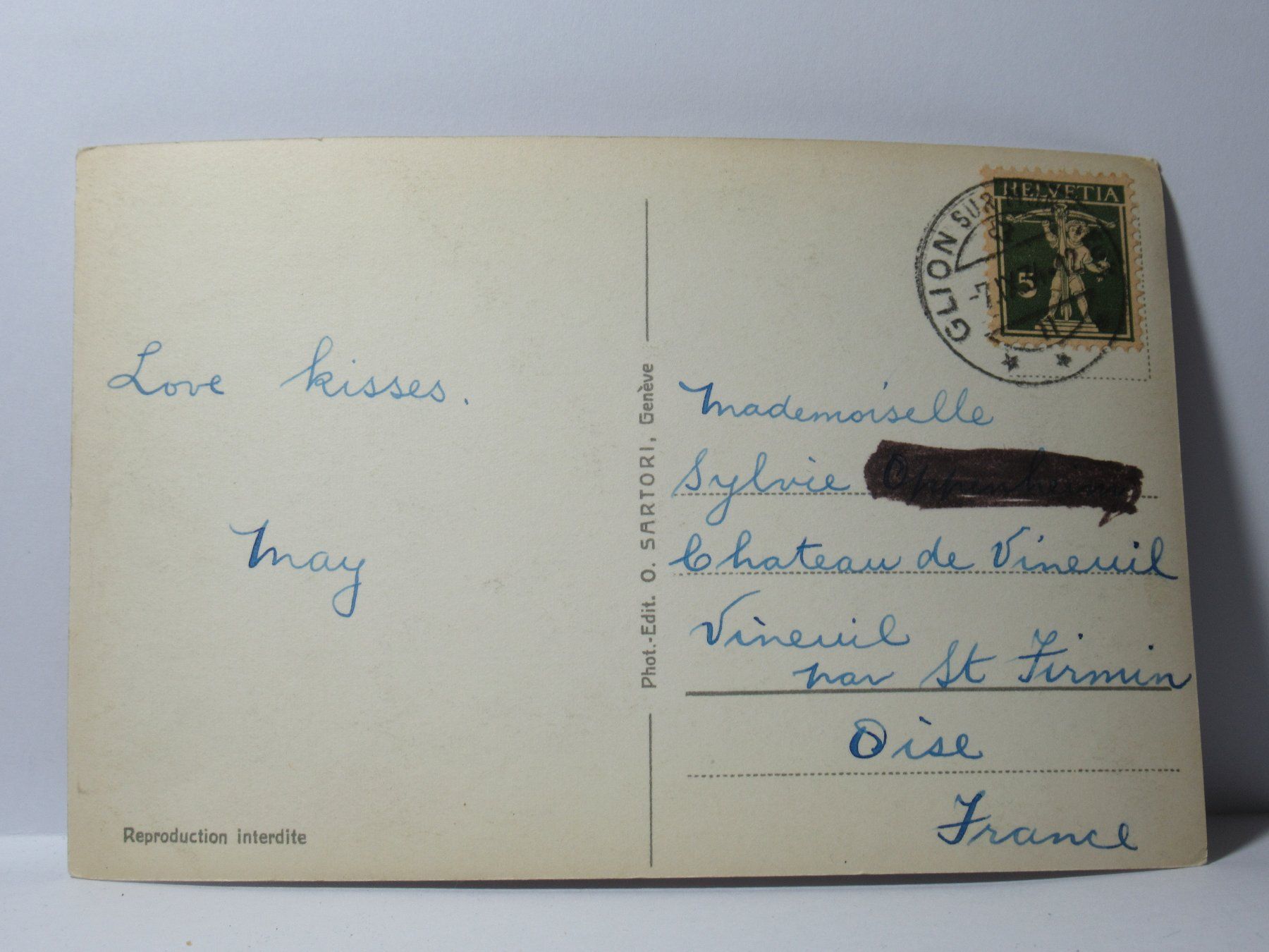 Cartoline postali: Glion sur Montreux , Kirche  1934 – Usato da Grenchen venduto da Bluemchen1900 2