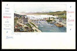 Künstler-AK Zürich, Bellevue au Lac