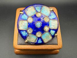 Vintage-Brosche blau/türkis farbe, emailliert