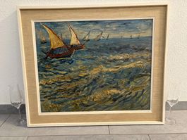 74.5x62.5/ Van Gogh / Kunstdruck Segelboote Bilderrahmen