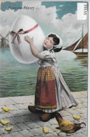 Joyeuses Paques - Fröhliche Ostern - Hollankind mit Riesenei
