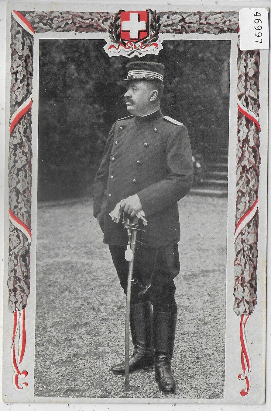 Ansichtskarten: General Wille - Schweizerische Grenzbesetzung 1914 – Gebraucht aus Ettingen von Kartenplanet
