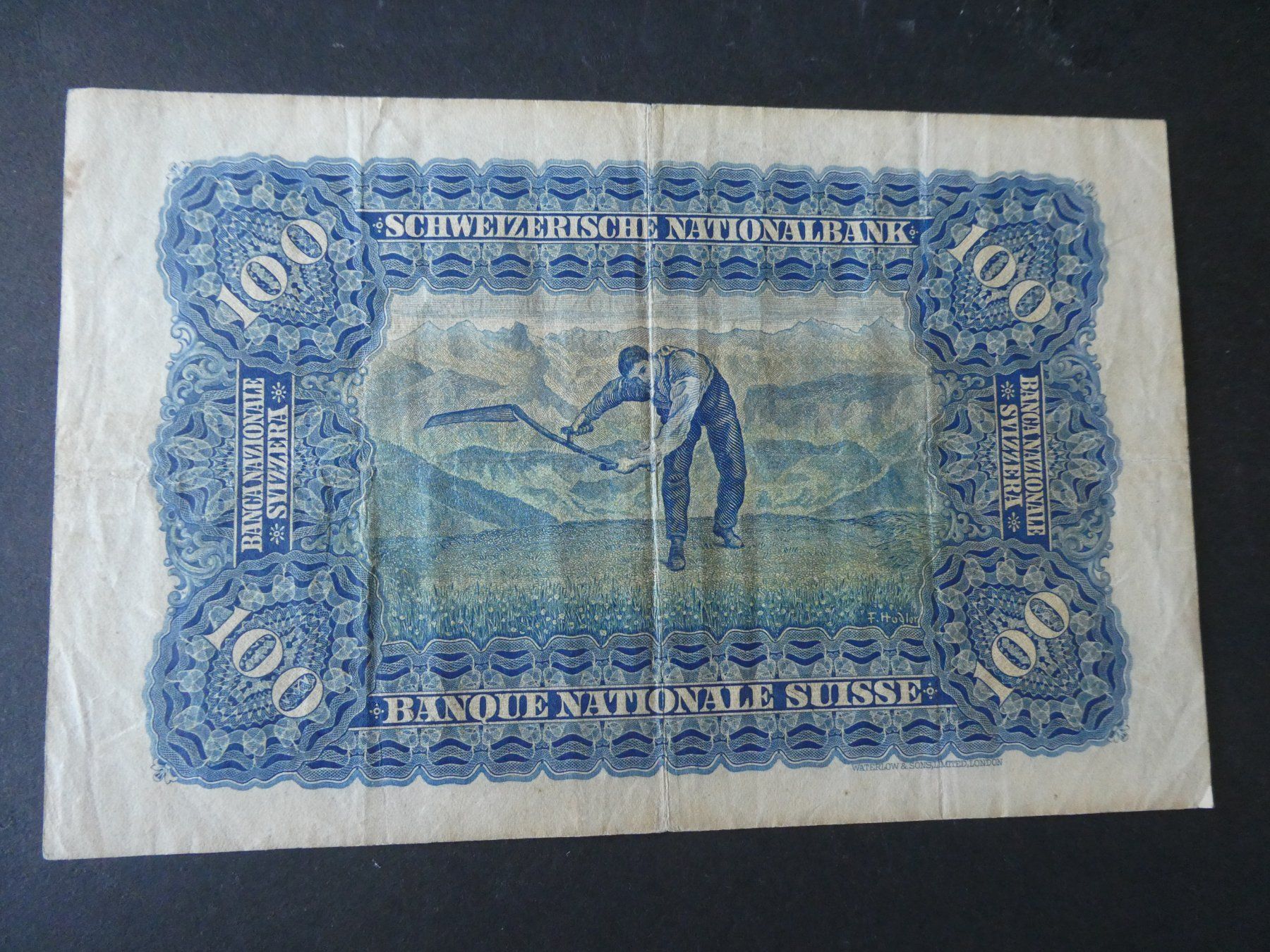 Banconote: Schweiz 1943, 100 Franken – Usato da Hinterforst venduto da Rohusri 1
