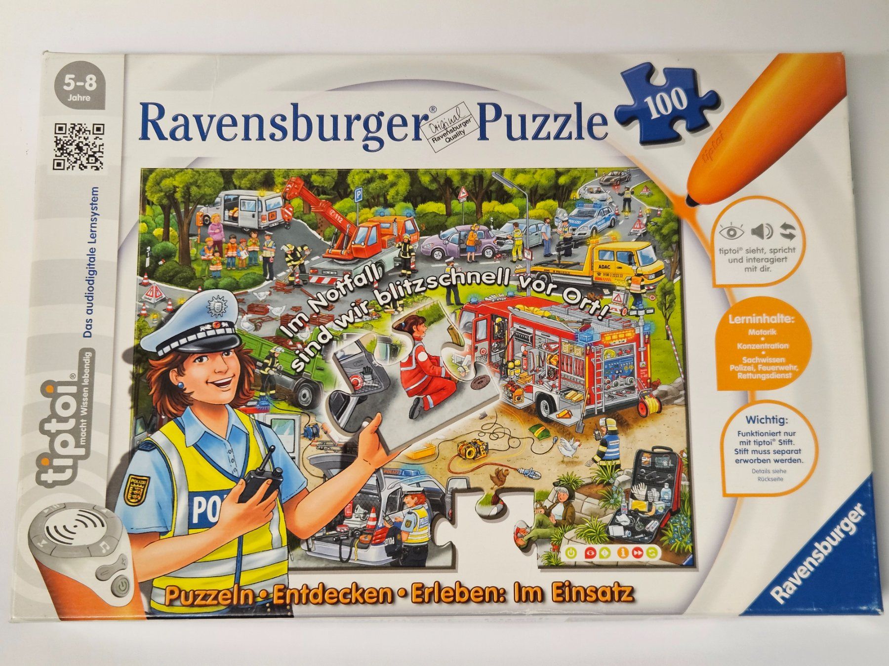 Ravensburger Puzzles: Tiptoi Puzzle / Polizei Notfall Rettung/ 100 Teile / #WT18 – Gebraucht aus Oberdorf BL von BaldenEagle