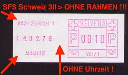 SFS 3_8021 Zürich 1_Typ 3ll aus Gerät Vlll/1_14.2.78 !!