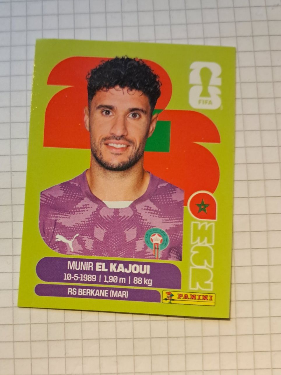 Panini Carte collezionabili: WM26 Munir Kajoui Mar 2 – Nuovo (secondo la descrizione) da Wallisellen venduto da Cyberfuexli