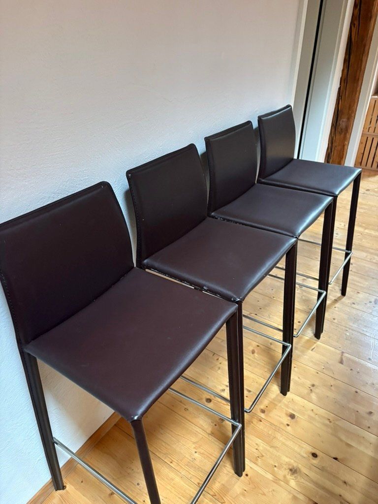 Sedie: 4 x Barstühle, dunkelbraune Lederoptik – Usato da Cham venduto da wirthomas