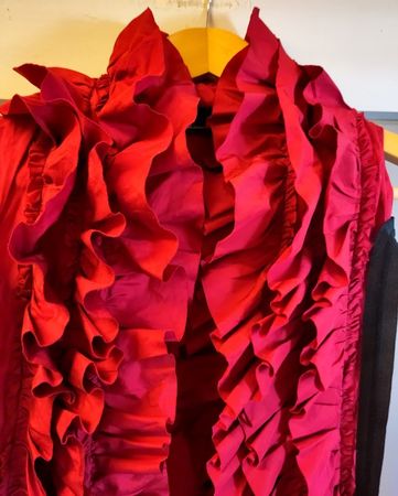 Rotes Gilet von Cora Kemperman, Gr. S, passt Elie Saab