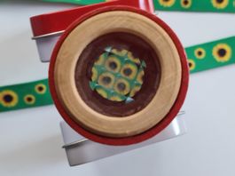 Kaleidoskop Holz Spielzeug, optische Illusion 4,8 x 4,8cm