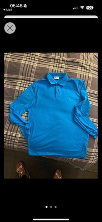 GOLFINO Herren Poloshirt, Langarm, Blau, Gr. M - Top!