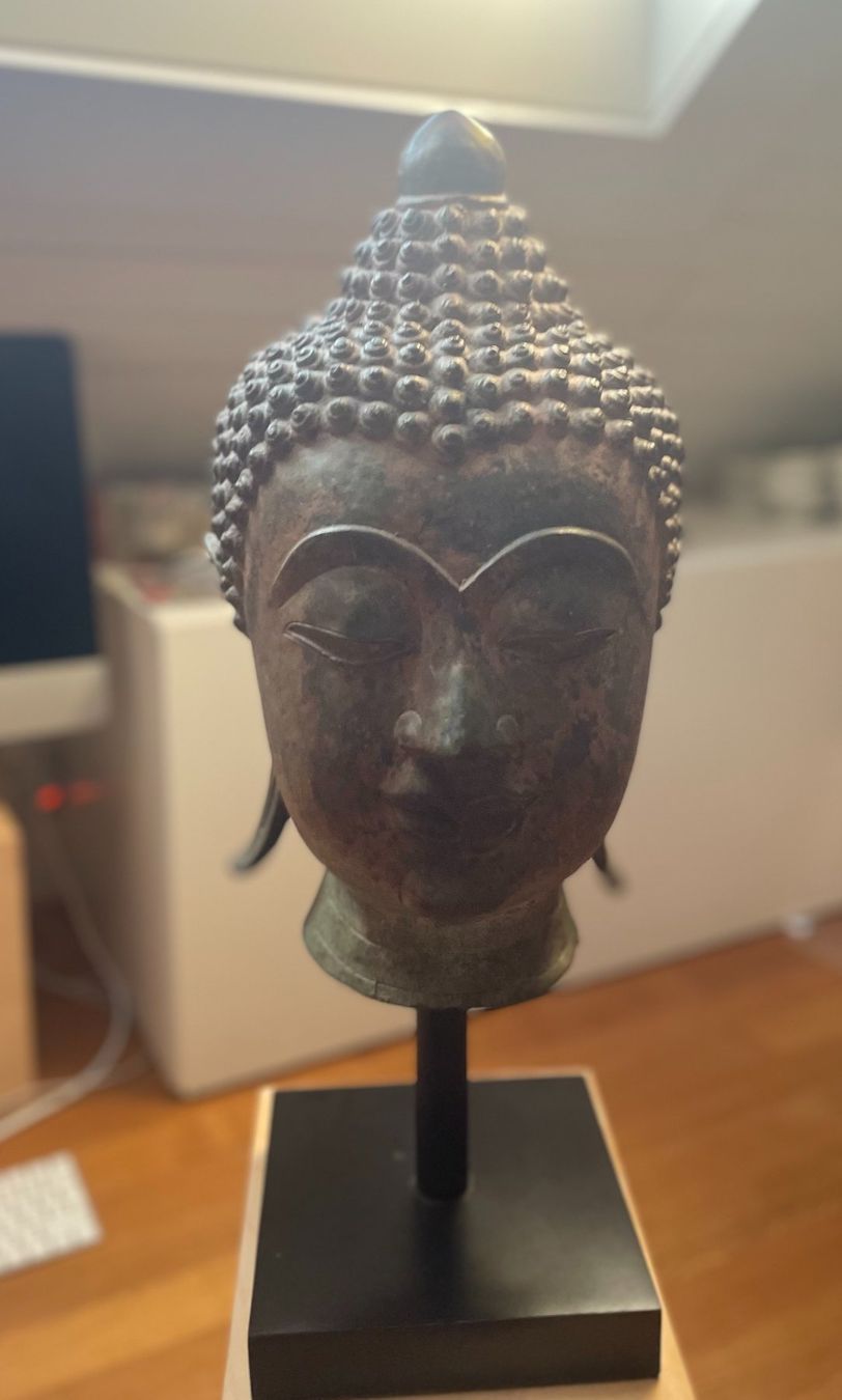 Figuren: Buddha Kopf, Metall,  Höhe 55 cm – Gebraucht aus Aarau von Chicca2006 9