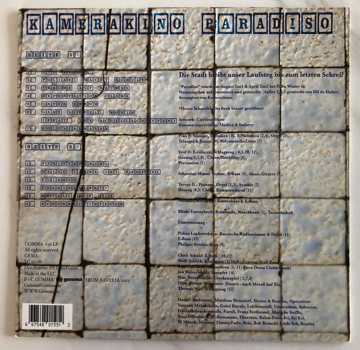 Vinyles: KAMERAKINO - PARADISO – D'occasion à Poliez-Pittet par Newtown-Records 1
