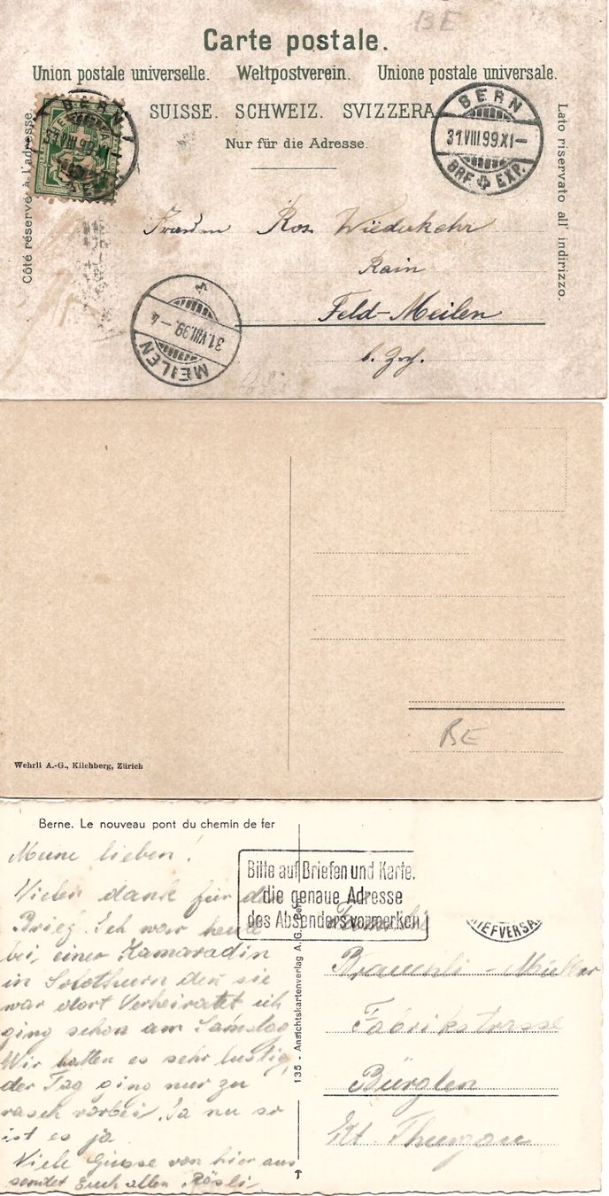 Cartoline postali: AK Bern schwarz/weiss – Usato da Brunnadern venduto da eichmann.anton 3
