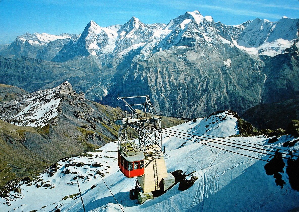 Cartoline postali: MÜRREN Luftseilbahn Schilthorn – Usato da Jona venduto da philajona