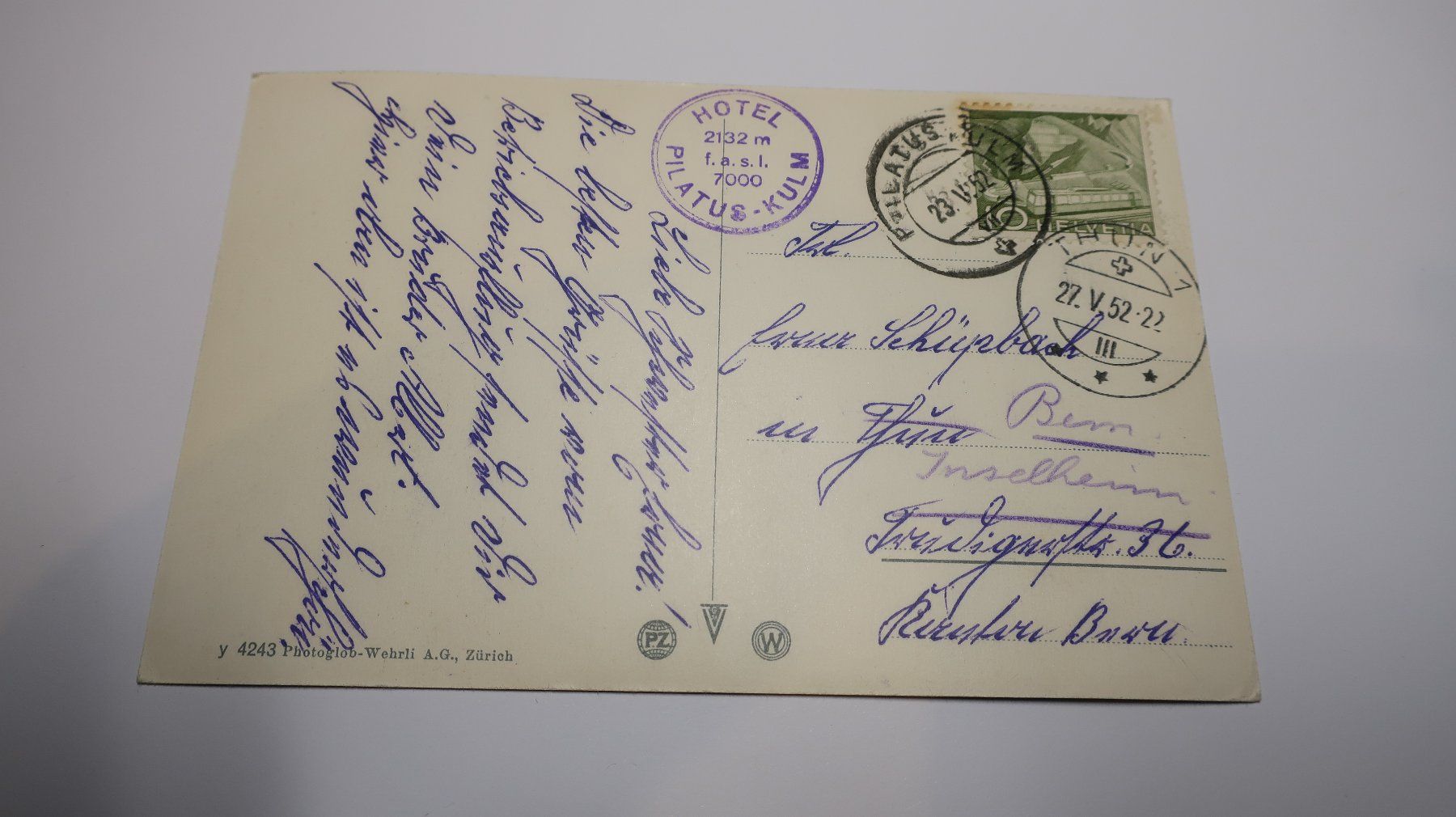Cartoline postali: Luzern Panorama  1952 – Usato da Cormoret venduto da Pascalll2001 2
