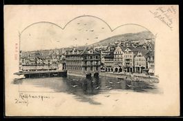 AK Zürich, Rathausquai, 1899