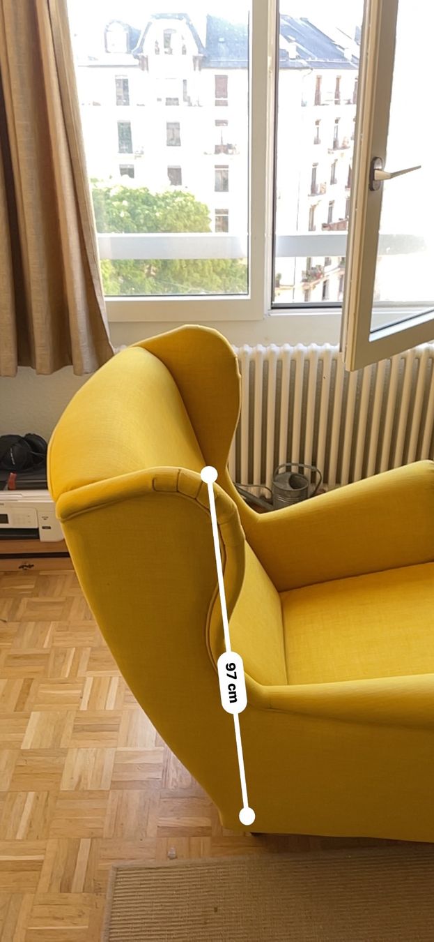 Ikea Poltrone: Ikea Strandmon Wingback Chair & Ottoman - Blue - Chic! – Usato da Genève venduto da jeremiej 9