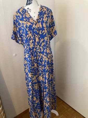 Kleid Comma blau gemustert Grösse  36 Viscose neu