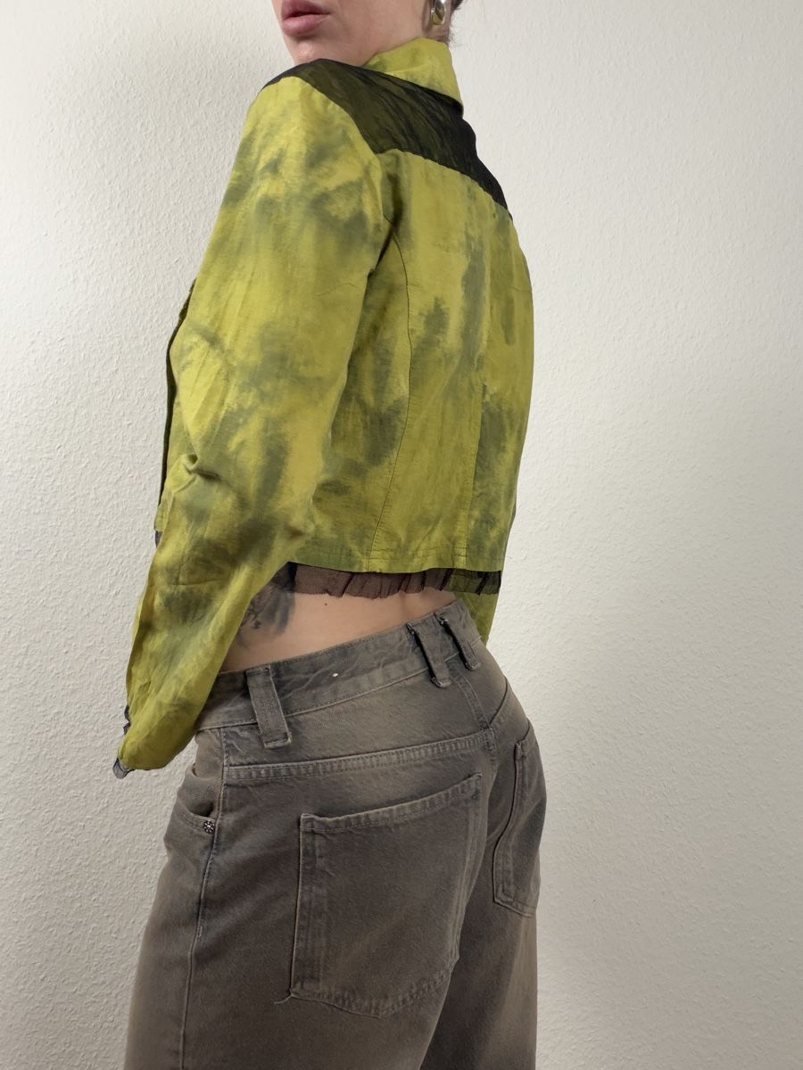 Camicette: Tie-Dye Cropped shirt With Mesh – Usato da Knonau venduto da Grapesvintage 4