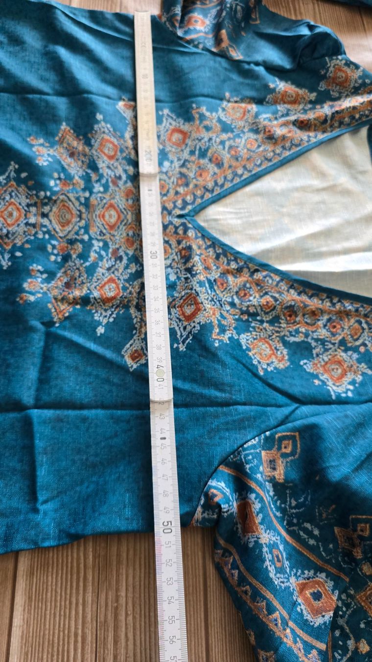 Camicette: Boho-Bluse mit Ethno-Muster - M - Petrol 4️⃣ – Nuovo (secondo la descrizione) da Thalwil venduto da VitaMini 5