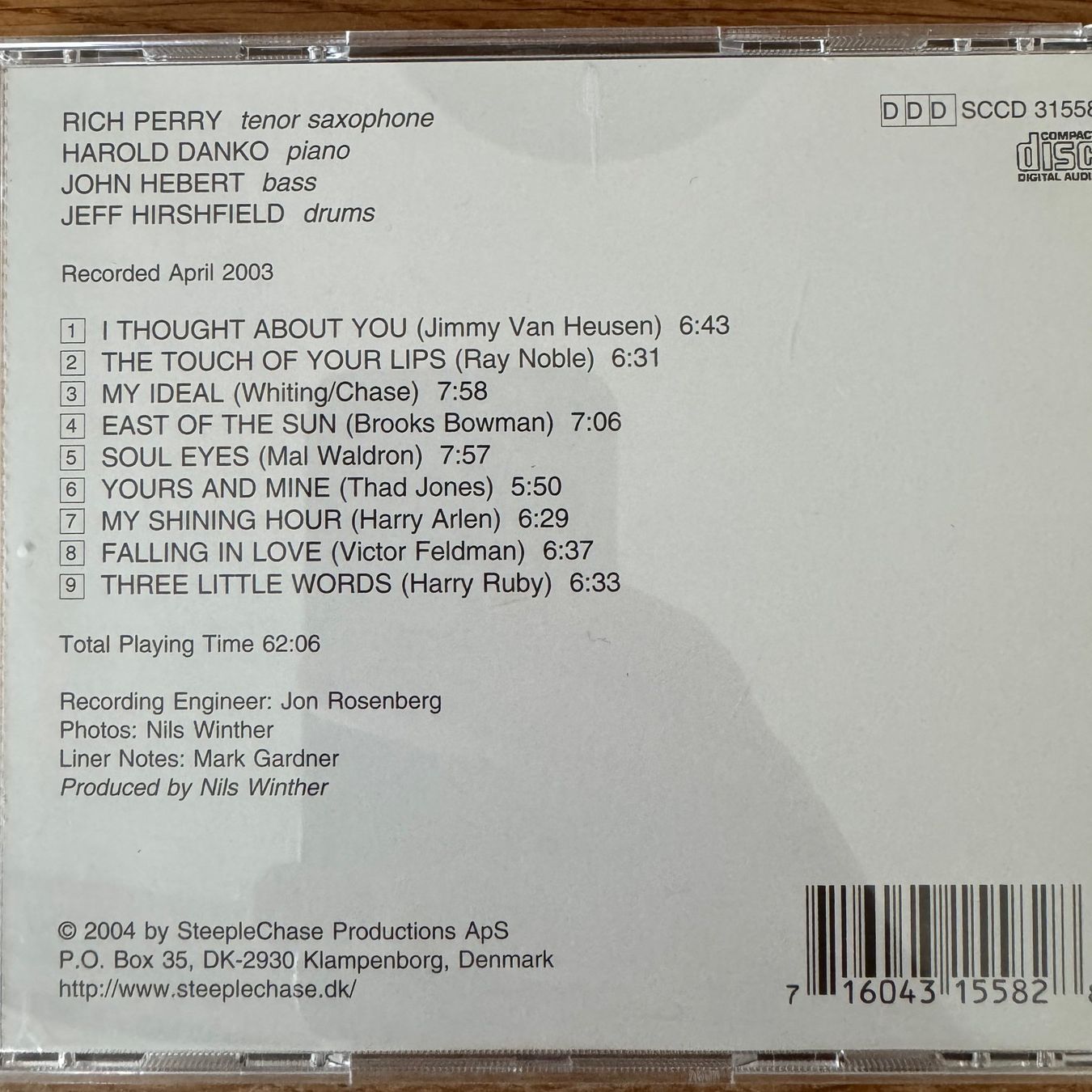 CD: Rich Perry - Harold Danko, John Herbert (CD SteepleChase) – Usato da Zug venduto da Mirare9 2
