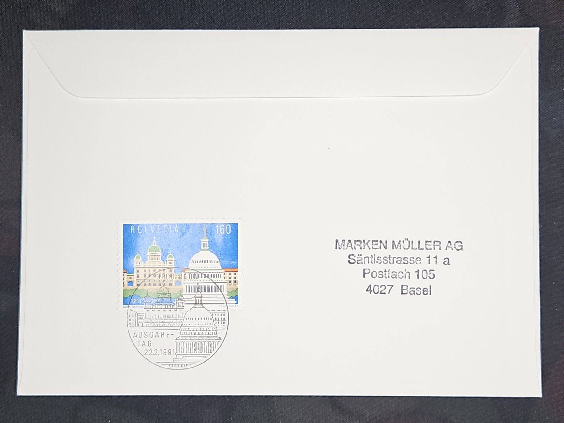 Alle Briefmarken: CL23 Enveloppe + Timbre Suisse 1990 – Gebraucht aus Cousset von Patrick_Collections 1