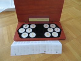 12x 1oz Silber Münzen Australien Lunar 1Gilded mit Box