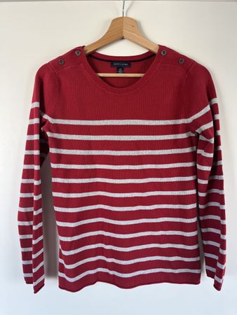 Tommy Hilfiger Damenpullover, rot/weiss gestreift, Gr. S