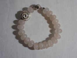 Armband Rosenquarz mit Silberverschluss