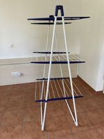 Wäscheständer 3 Ebenen , weiss/blau, guter Zustand