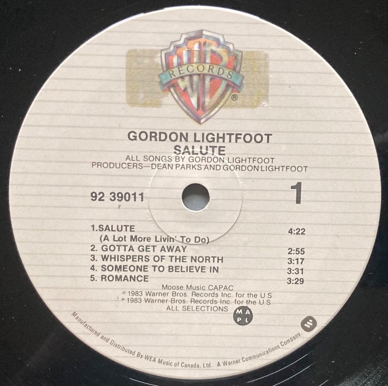 Vinyles: GORDON LIGHTFOOT - SALUTE – D'occasion à Poliez-Pittet par Newtown-Records 3