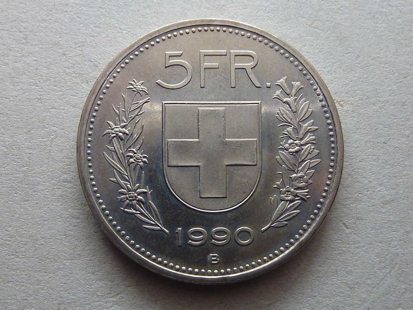 Toutes les monnaies: 5 Fr. 1990  unz. / stgl. – D'occasion à Seon par aee_7gpz