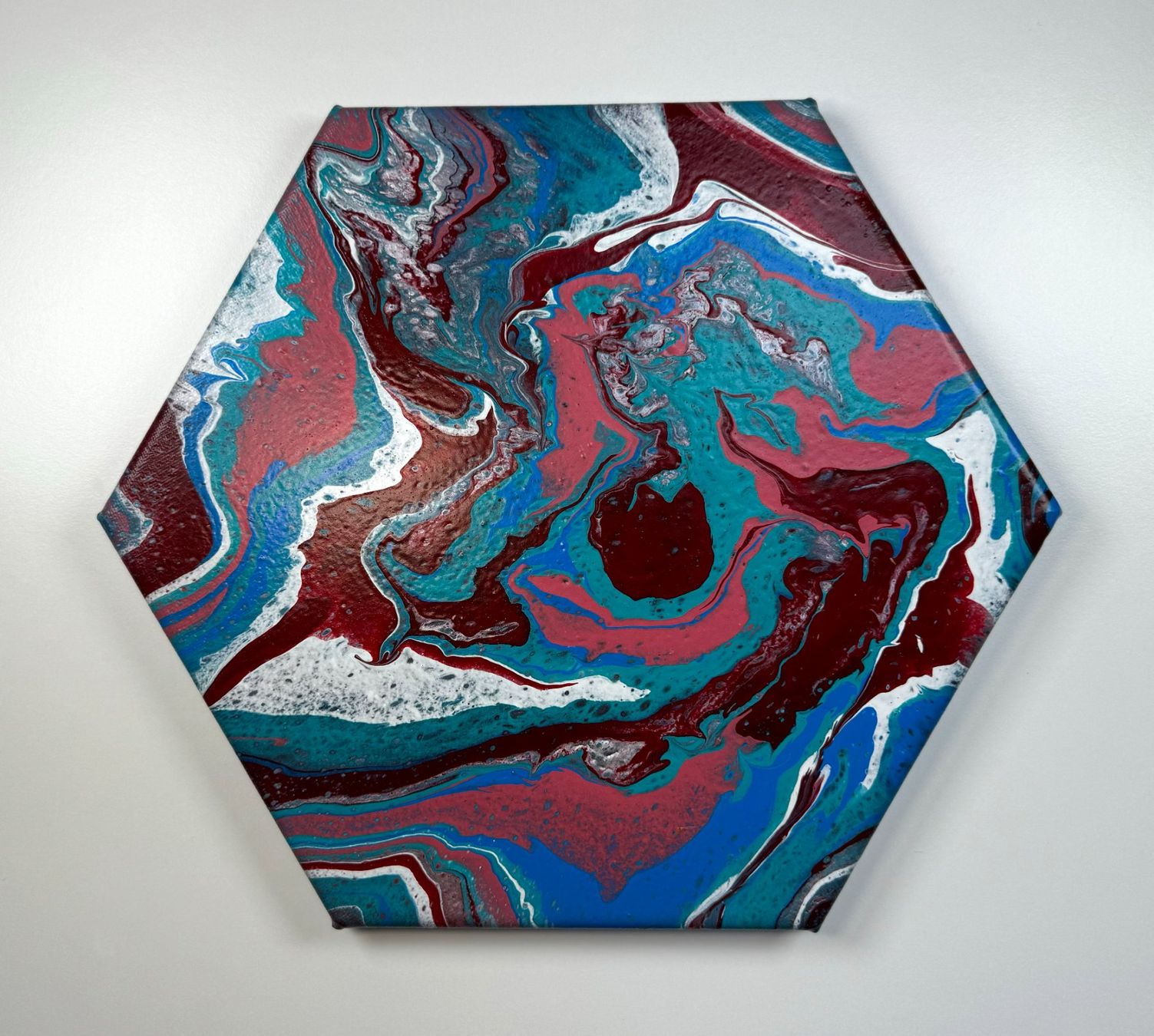 Dipinti: Acryl-Flüssigmalerei, Sechseck – Usato da Schlieren venduto da MayaSheng1983