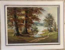Wunderschönes Herbstbild mit See im Rahmen von Seger