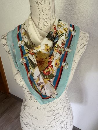 Foulard carré en mousseline- Vintage 70-80er
