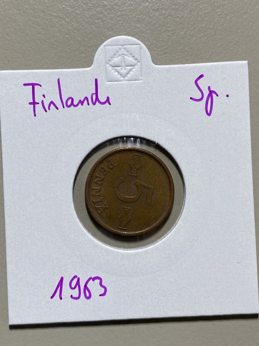Alle Münzen: Finlande - 5 pennia - 1963 – Gebraucht aus Payerne von Mike1682