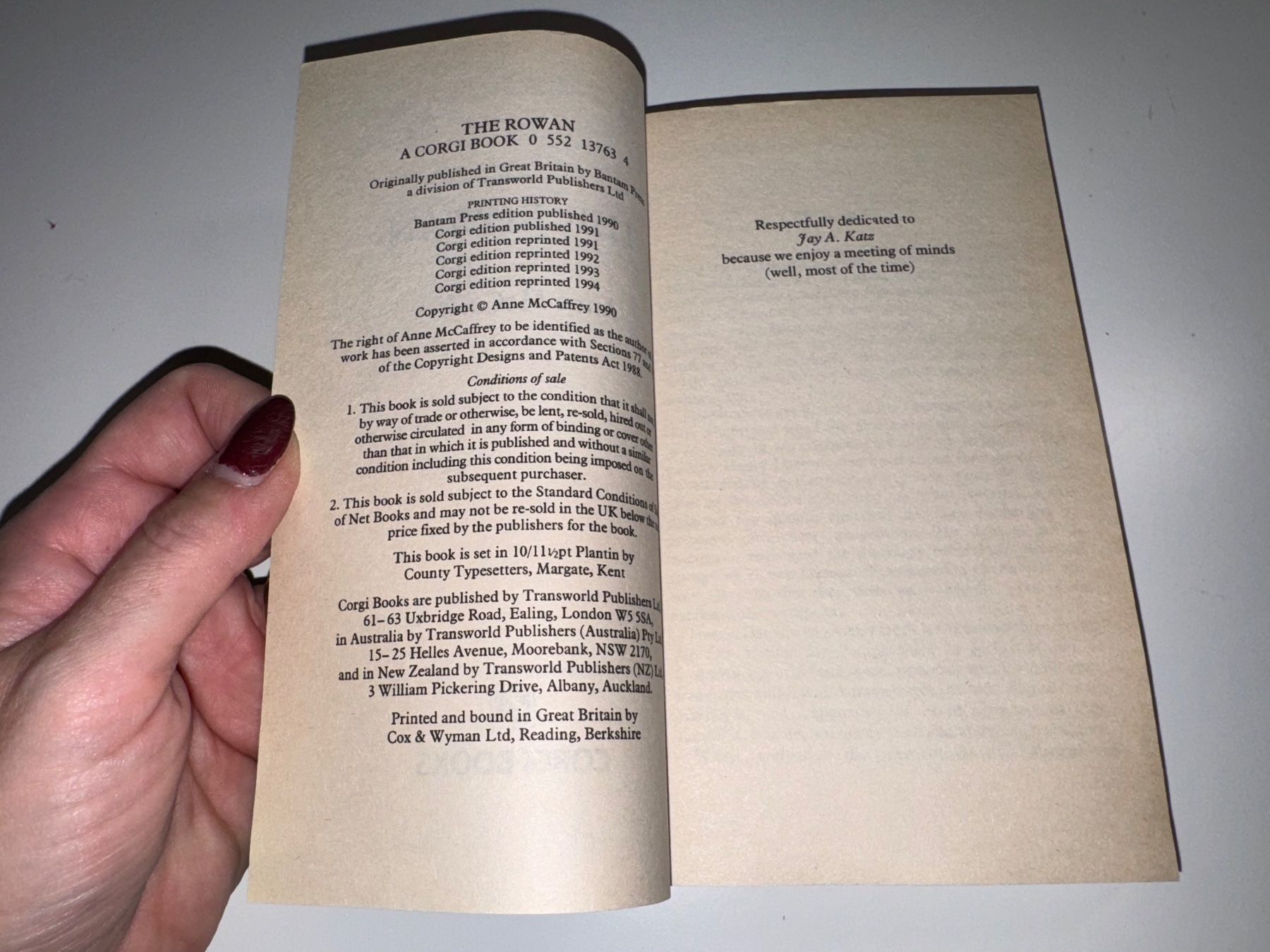 Libri: NOVEL: Ann McCaffrey, The Rowan – Usato da Grosswangen venduto da English_books 2