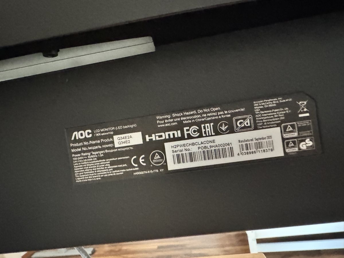 AOC Monitor: Bildschrim 34 zoll – Usato da Rüti b. Büren venduto da Thje22 1