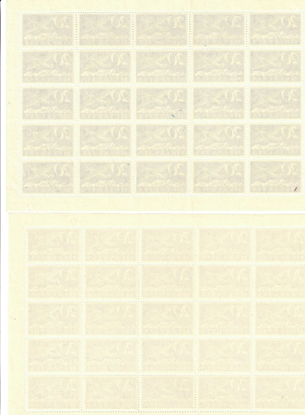 Tous les timbres: 2 Bogen Flug 4z und 4y postfrisch – D'occasion à Bottmingen par Golferin 1