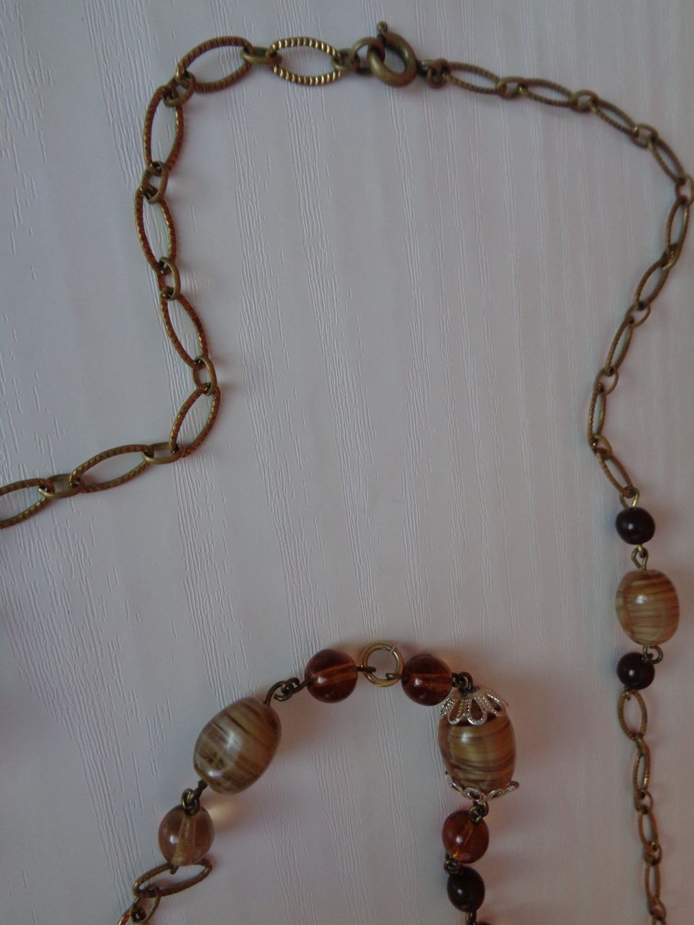 Catenine: Glaskette mit Messinggliedern Grösse 97 cm. - Vintage – Usato da Chur venduto da omonia 4