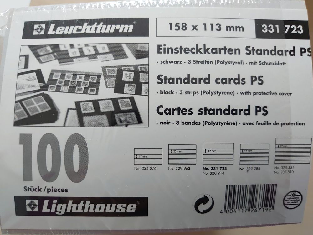 Prophila Einsteckkarten Prophila Collection 500 A5 Einsteckkarten - Mit Schutzfolie Für Sammlungen Zellstoffkarton Steckkarten