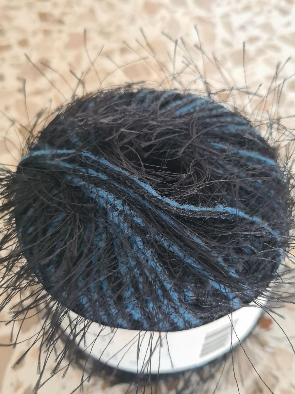 Lana: 3x HOME HAITI Plüschgarn schwarz/blau, neu – Nuovo e nell'imballaggio originale da Urdorf venduto da sumrum