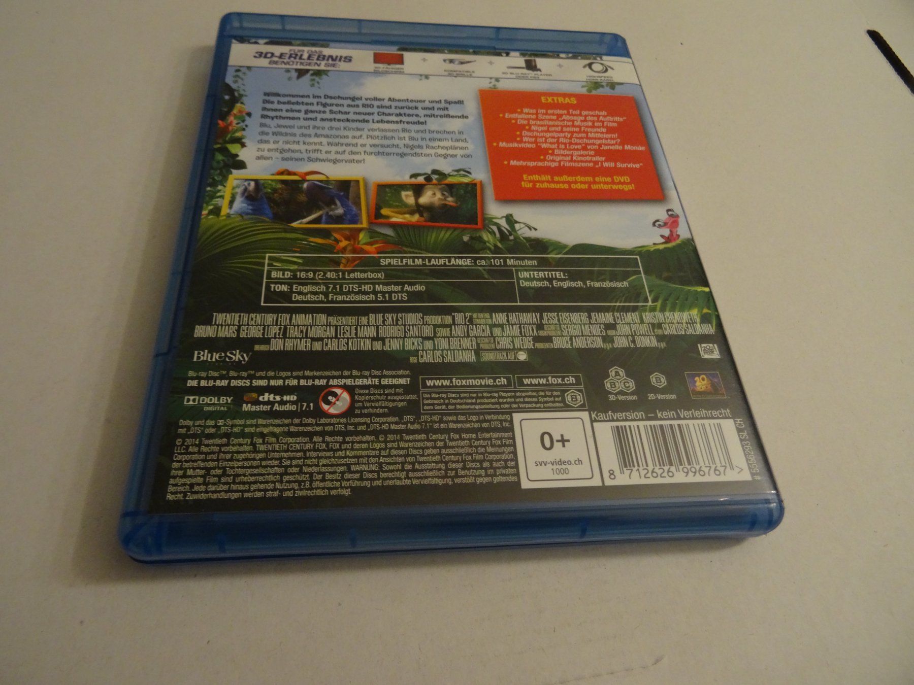 Tutti i DVDs: Blu-ray Rio 2 Dschungelfieber 3D Edition – Usato da Olten venduto da Disc-Ausverkauf 3