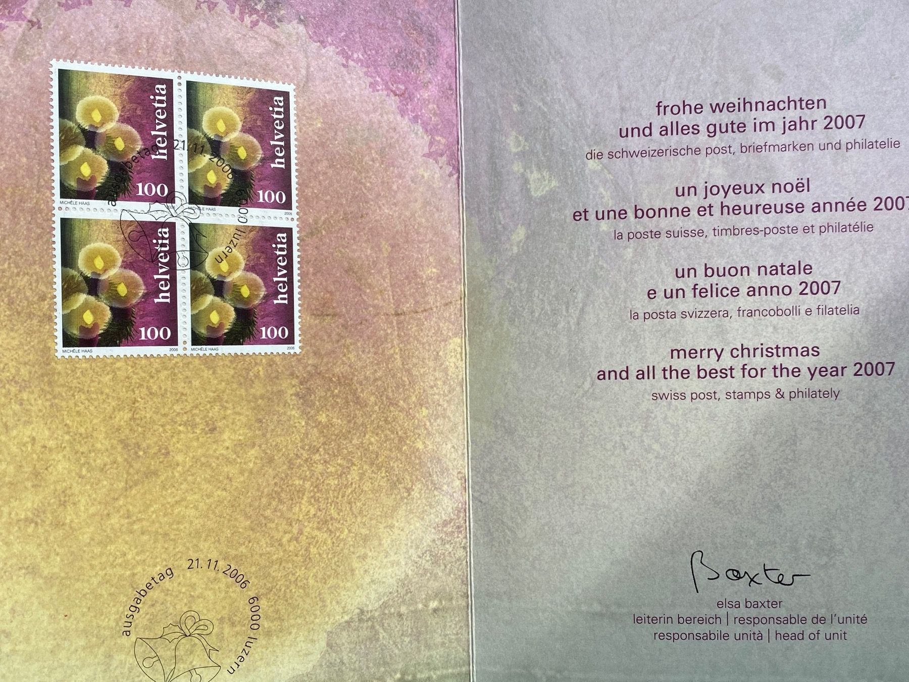 Tutti i francobolli: Weihnachten 2006 – Usato da Aarau venduto da hilde47 1
