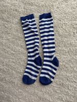 Gestreifte Kniestrümpfe, Grösse 36-39, Blau/Weiss