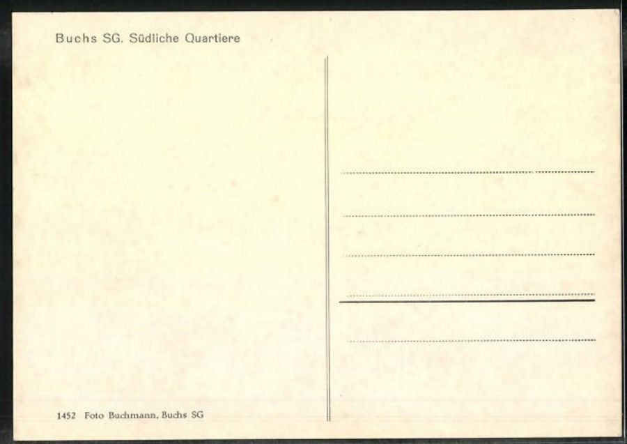 Cartoline postali: Buchs SG, südliche Quartiere um 1940 – Usato da Frauenfeld venduto da POML 1
