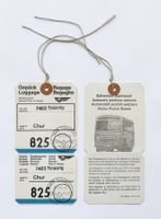 Tinizong Chur Postauto PTT Billett Gepäck Etikette Typ 1968